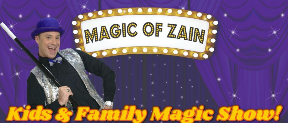 birthday magician Zain Martel holding magic wand